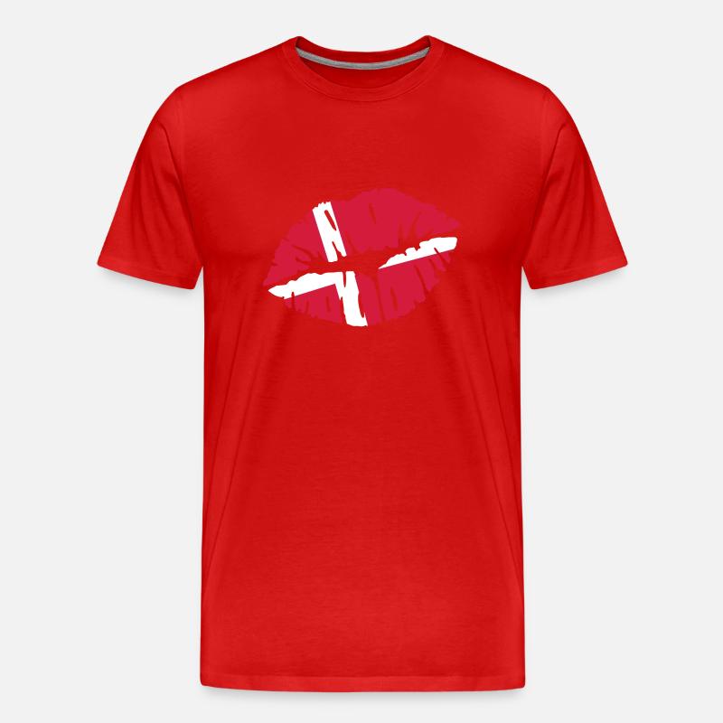 Dänemark - Männer Premium Bio T-Shirt - Rot