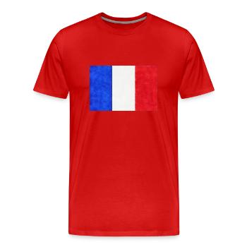 Drapeau français tricolore France - T-shirt bio Premium Homme - rouge - Devant - Damien (186cm)