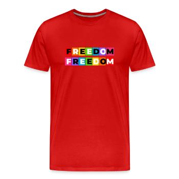 Freedom - Men's Premium Organic T-Shirt - red - Front - Damien (186cm)