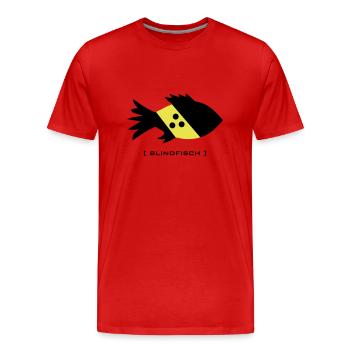 blindfisch fisch blind doof depp blinder - Männer Premium Bio T-Shirt - Rot - Vorne - Damien (186cm)