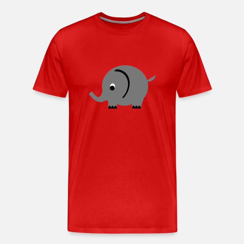 Elefant - Männer Premium Bio T-Shirt - Rot