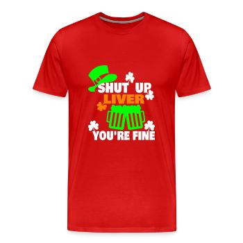 Design unique amusant de la Saint-Patrick - T-shirt bio Premium Homme - rouge - Devant - Damien (186cm)