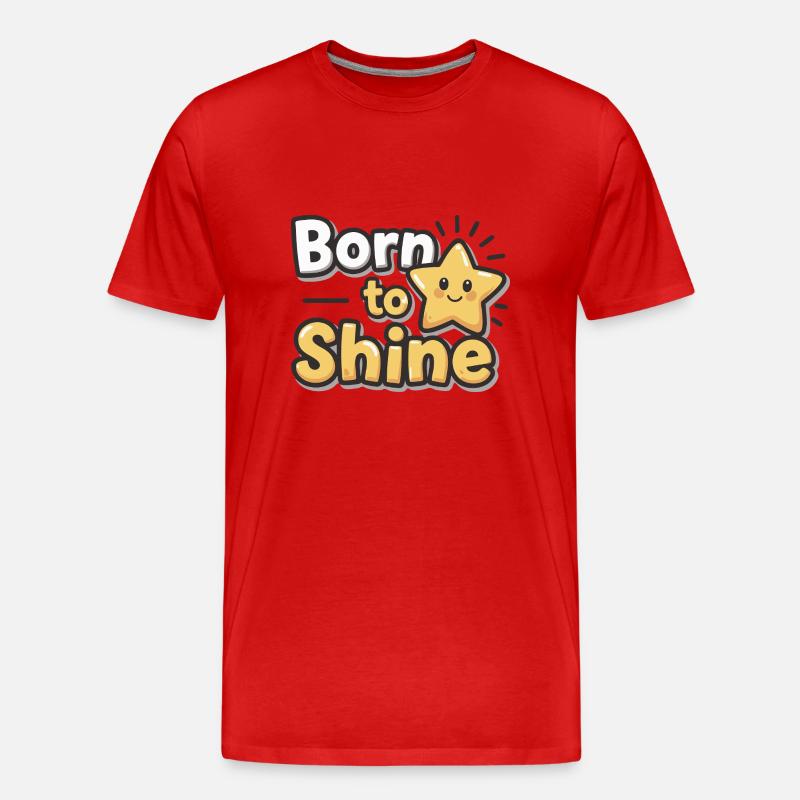 Né pour briller – Strahlender Stern - T-shirt bio Premium Homme - rouge