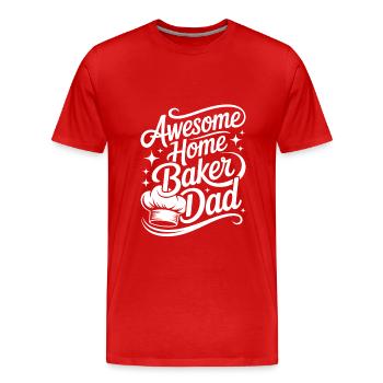 Super Baker Papas Club Dad bakes best - Men's Premium Organic T-Shirt - red - Front - Damien (186cm)