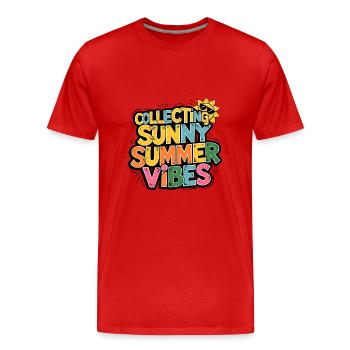 Sunny Summer Moments Vibes Summer Sun - Men's Premium Organic T-Shirt - red - Front - Damien (186cm)