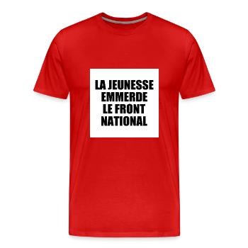 la jeunesse emmerde front national - T-shirt bio Premium Homme - rouge - Devant - Damien (186cm)