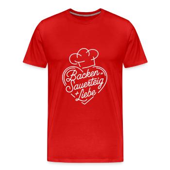 Brot Backen mit Sauerteig und Liebe - Männer Premium Bio T-Shirt - Rot - Vorne - Damien (186cm)