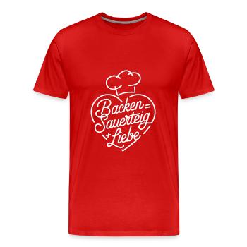 Brot Backen mit Sauerteig und Liebe - Männer Premium Bio T-Shirt - Rot - Vorne - Damien (186cm)