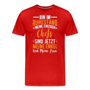 Rentner Geschenk mit lustigem Spruch für Opa - Männer Premium Bio T-Shirt - Rot - Vorne - Damien (186cm)
