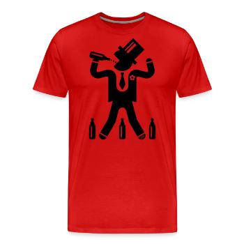Marié avec 3 bières (enterrement de vie de garçon / enterrement de vie de garçon / L / B) - T-shirt bio Premium Homme - rouge - Devant - Damien (186cm)