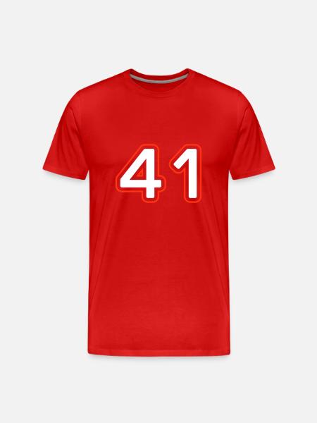 41 Zahl symbol - Männer Premium Bio T-Shirt - Rot