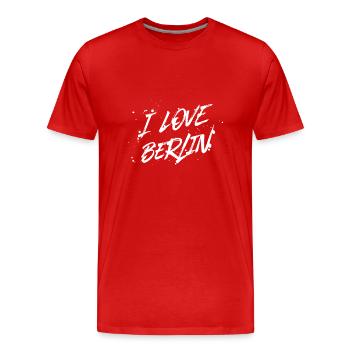 I Love Berlin - Men's Premium Organic T-Shirt - red - Front - Damien (186cm)