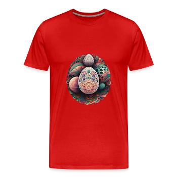 An Abstract Interpretation Of Easter Eggs - Men's Premium Organic T-Shirt - red - Front - Damien (186cm)