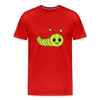 Raupen Insektenliebe Kleine Raupe - Männer Premium Bio T-Shirt - Rot - Vorne - Damien (186cm)