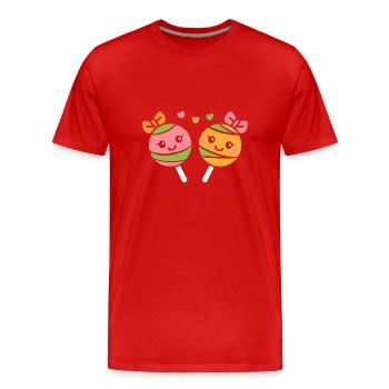 bonbon - T-shirt bio Premium Homme - rouge - Devant - Damien (186cm)