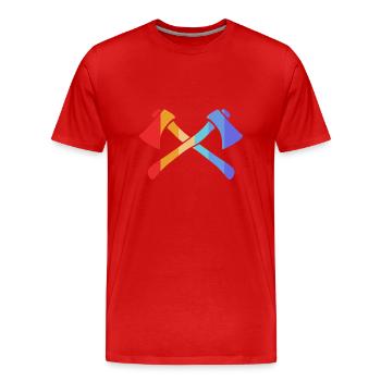 Hache - T-shirt bio Premium Homme - rouge - Devant - Damien (186cm)