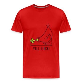 Viel Glück - Männer Premium Bio T-Shirt - Rot - Vorne - Damien (186cm)