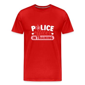 Police officer in training Policeman - Men's Premium Organic T-Shirt - red - Front - Damien (186cm)
