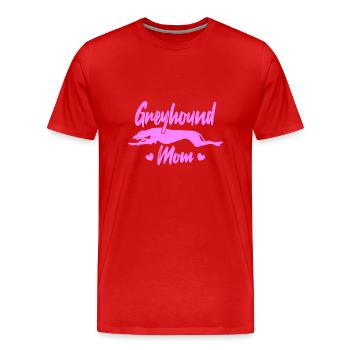 Maman Greyhound - T-shirt bio Premium Homme - rouge - Devant - Damien (186cm)
