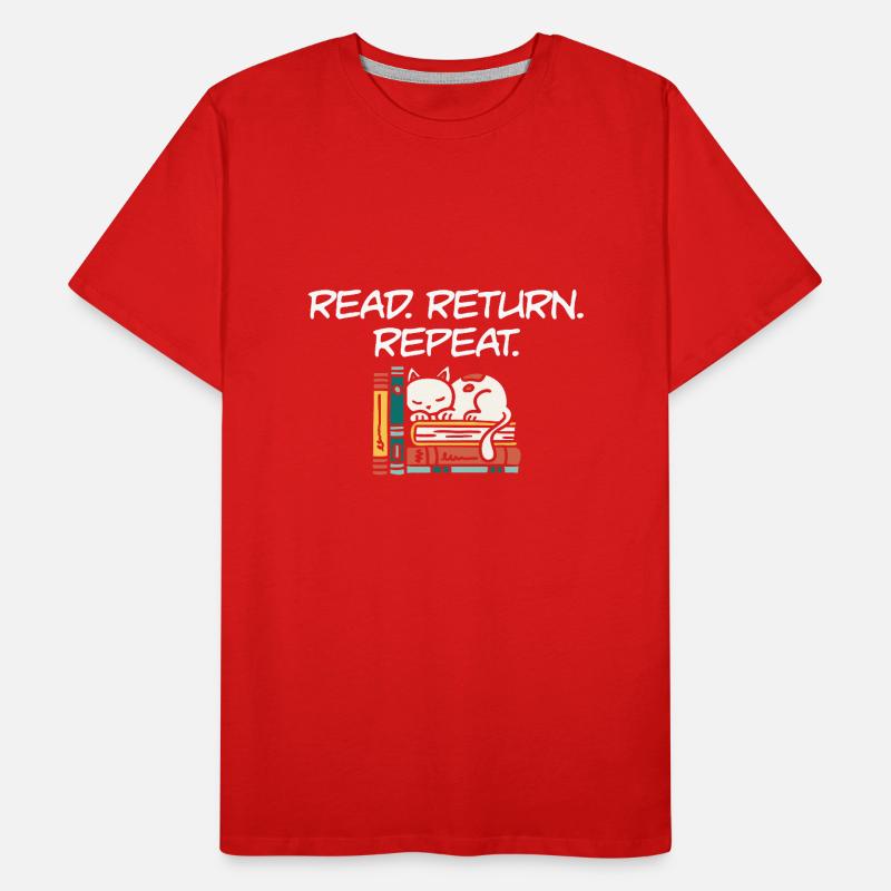 Library Worker Librarian Read Return Repeat Book Männer Premium Bio T-Shirt