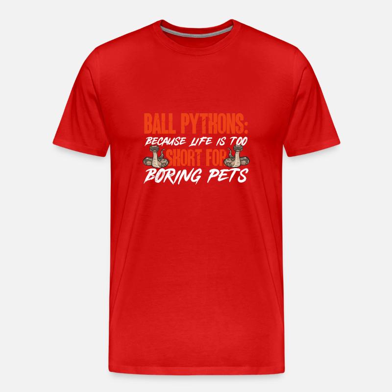 Ball Python Snake King Python - T-shirt bio Premium Homme - rouge