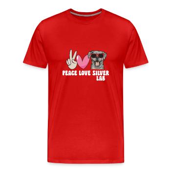 Silver Labrador Retriever Silver Lab - Men's Premium Organic T-Shirt - red - Front - Damien (186cm)