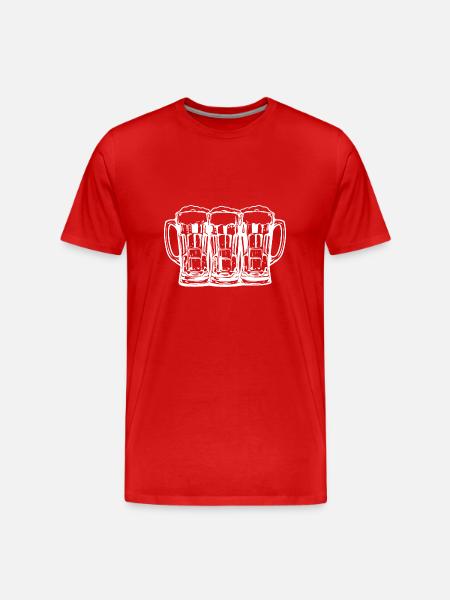 Bier Anstoßen Party - Männer Premium Bio T-Shirt - Rot