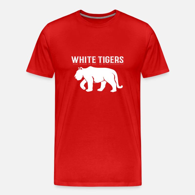 Weißer Tiger - Männer Premium Bio T-Shirt - Rot