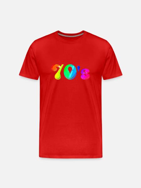 70s | Seventies | Decade | Symbol - Men's Premium Organic T-Shirt - red