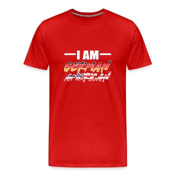 Américain Allemand - T-shirt bio Premium Homme - rouge - Devant - Damien (186cm)