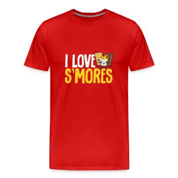 S'more Campfire Marshmallow Camping - T-shirt bio Premium Homme - rouge - Devant - Damien (186cm)