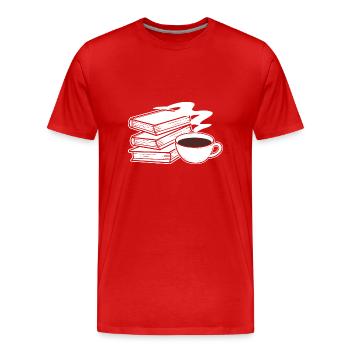 Autor Kaffee Buch - Männer Premium Bio T-Shirt - Rot - Vorne - Damien (186cm)