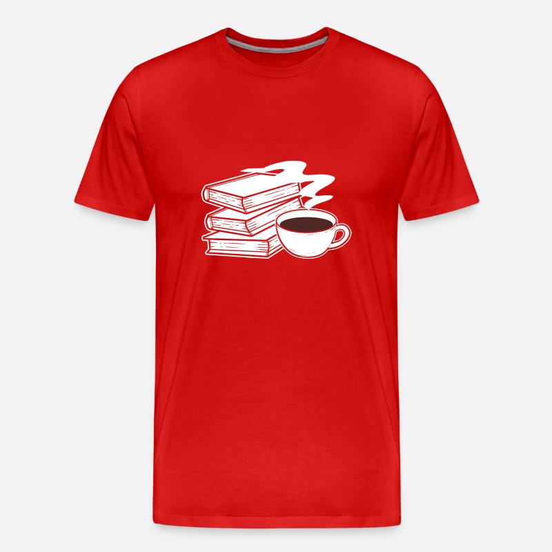 Autor Kaffee Buch - Männer Premium Bio T-Shirt - Rot