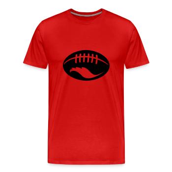 ballon de rugby - T-shirt bio Premium Homme - rouge - Devant - Damien (186cm)