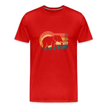 Vintage Elefant - Männer Premium Bio T-Shirt - Rot - Vorne - Damien (186cm)