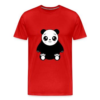 Pandabär Kawaii Kleidung Kawaii Tiere - Männer Premium Bio T-Shirt - Rot - Vorne - Damien (186cm)