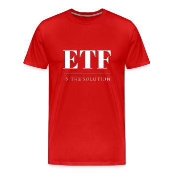 ETF Lösung Indexfonds Sparen Anlage Aktienfonds - Männer Premium Bio T-Shirt - Rot - Vorne - Damien (186cm)