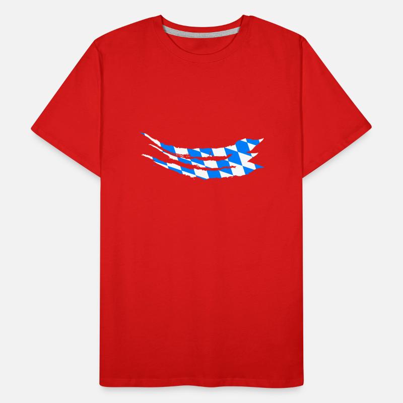 Drapeau de la Bavière aspect utilisé Drapeau bavarois Vintage T-shirt bio Premium Homme
