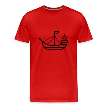 Bateau pirate - T-shirt bio Premium Homme - rouge - Devant - Damien (186cm)