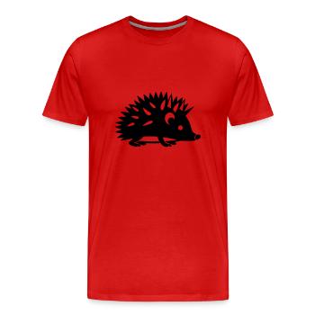 Igel - Männer Premium Bio T-Shirt - Rot - Vorne - Damien (186cm)