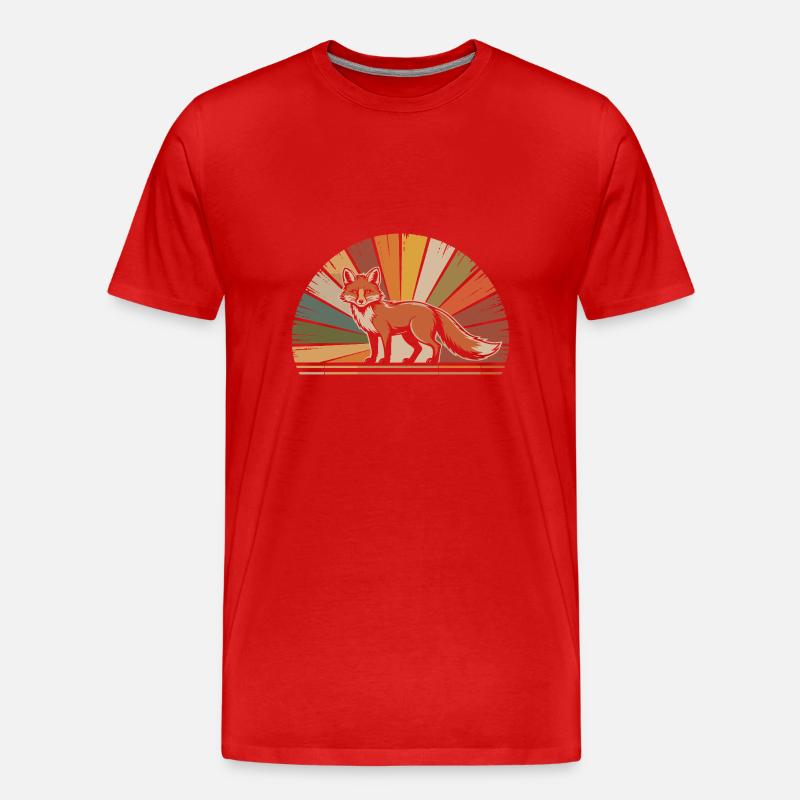 Fuchs Tier - Männer Premium Bio T-Shirt - Rot