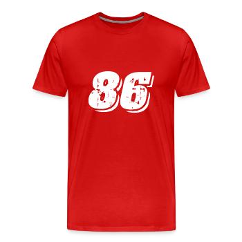 86 number symbol - Men's Premium Organic T-Shirt - red - Front - Damien (186cm)
