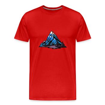Mountains Landscape Symbol - Men's Premium Organic T-Shirt - red - Front - Damien (186cm)