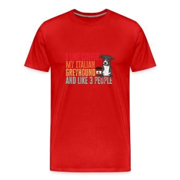 Lévrier italien Greyhound Chiens - T-shirt bio Premium Homme - rouge - Devant - Damien (186cm)