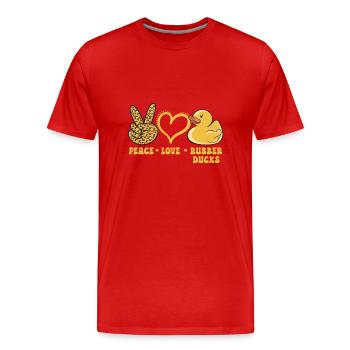 Rubber Duck Rubber Duck - Men's Premium Organic T-Shirt - red - Front - Damien (186cm)
