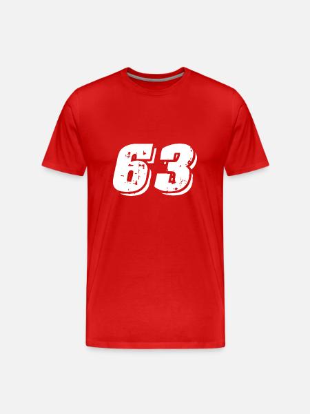 63 Number Symbol - Men's Premium Organic T-Shirt - red