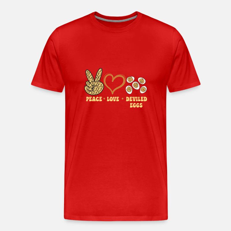 Gefüllte Eier Deviled Eggs - Männer Premium Bio T-Shirt - Rot