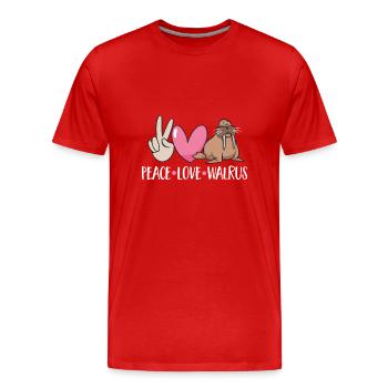 Walrus - Men's Premium Organic T-Shirt - red - Front - Damien (186cm)