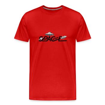 Vaisseaux spatiaux - T-shirt bio Premium Homme - rouge - Devant - Damien (186cm)
