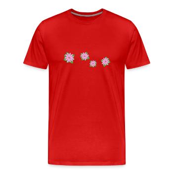 Four flowers pink - Men's Premium Organic T-Shirt - red - Front - Damien (186cm)